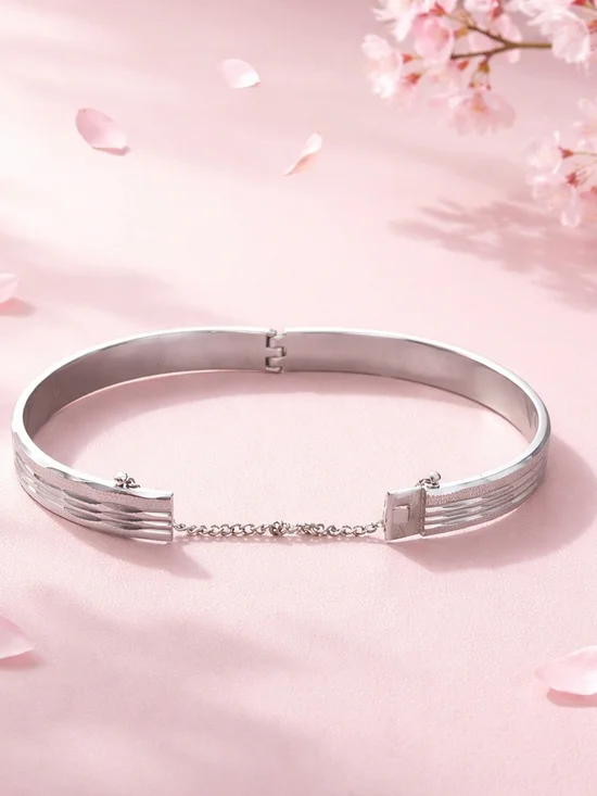 Vintage Pastelli Hong Kong Signed RGP Rolled Gold Plated Hinged Silver Bracelet - Picture 4 of 5